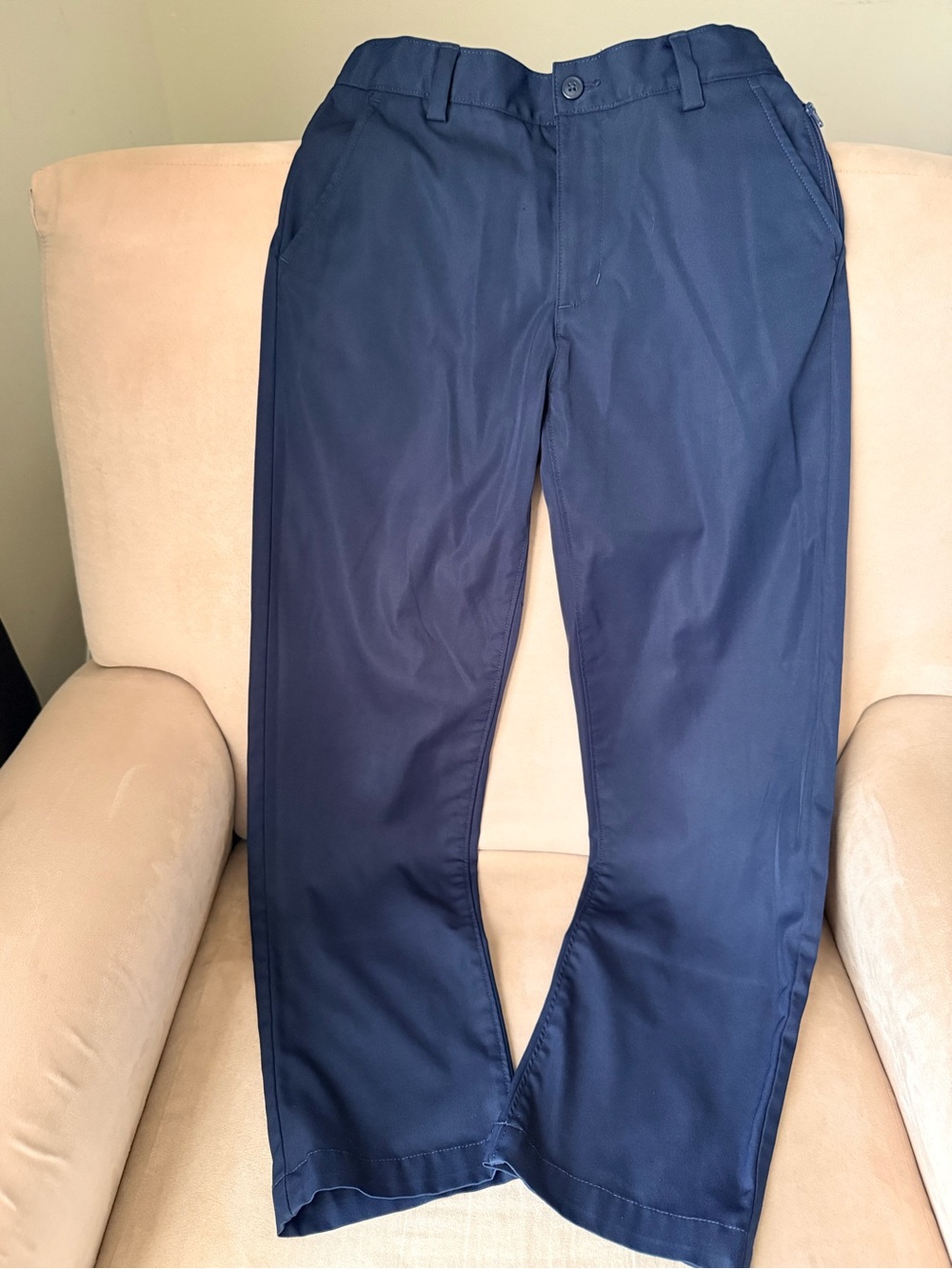 Land’s End Boys Iron Knee Active Performance Chino Pants School Uniform Navy 12